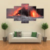 Beautiful View Hot lava stream is flowing into the ocean. Hawaii, Big Island multi panel canvas wall art