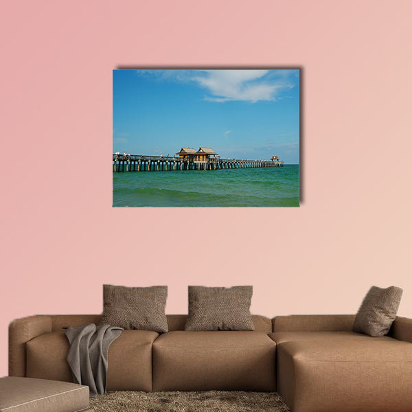 Fishing pier at municipal beach, Naples, Florida, Gulf of Mexico wall art