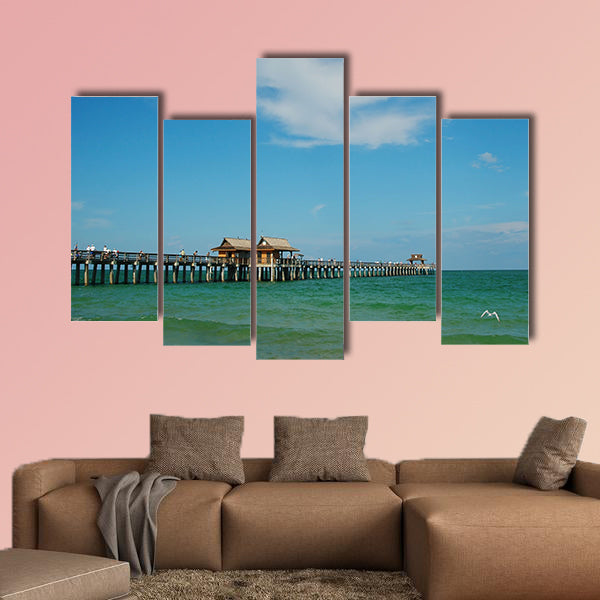 Fishing pier at municipal beach, Naples, Florida, Gulf of Mexico wall art