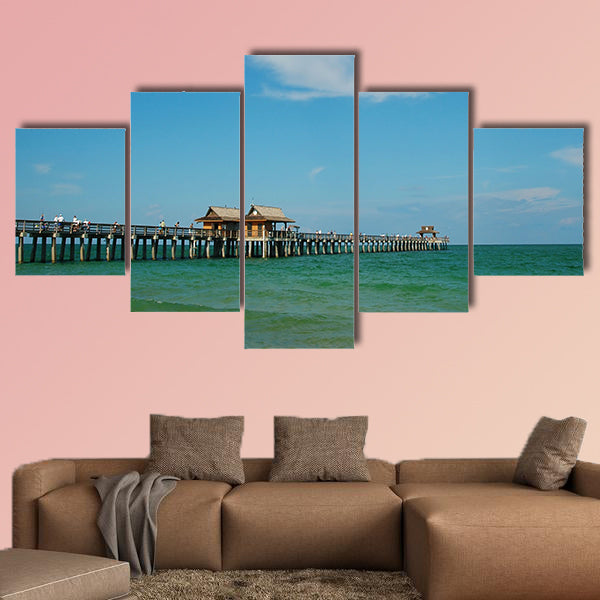Fishing pier at municipal beach, Naples, Florida, Gulf of Mexico wall art