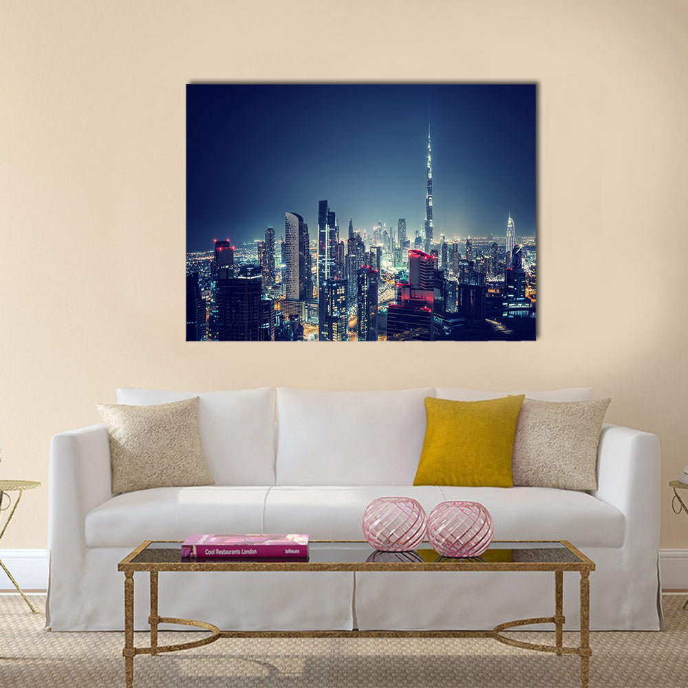 Beautiful Dubai cityscape multi panel canvas wall art