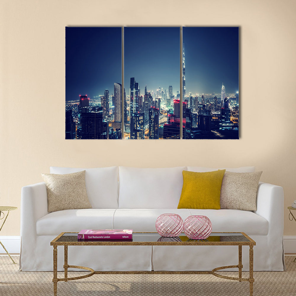 Beautiful Dubai cityscape multi panel canvas wall art