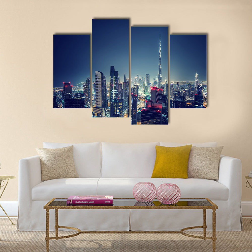 Beautiful Dubai cityscape multi panel canvas wall art