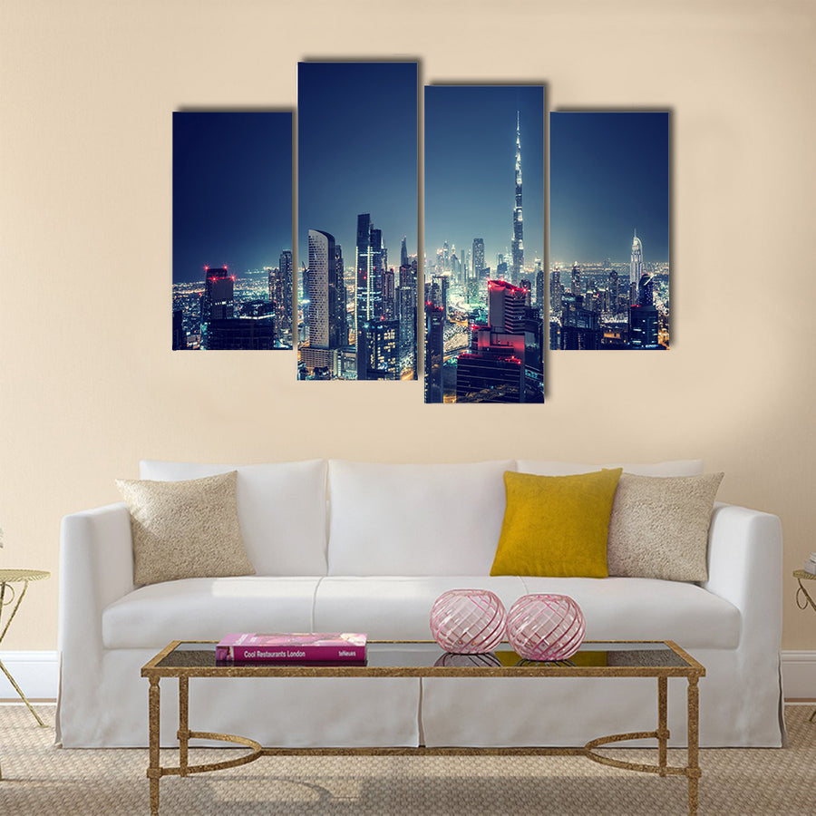 Beautiful Dubai cityscape multi panel canvas wall art
