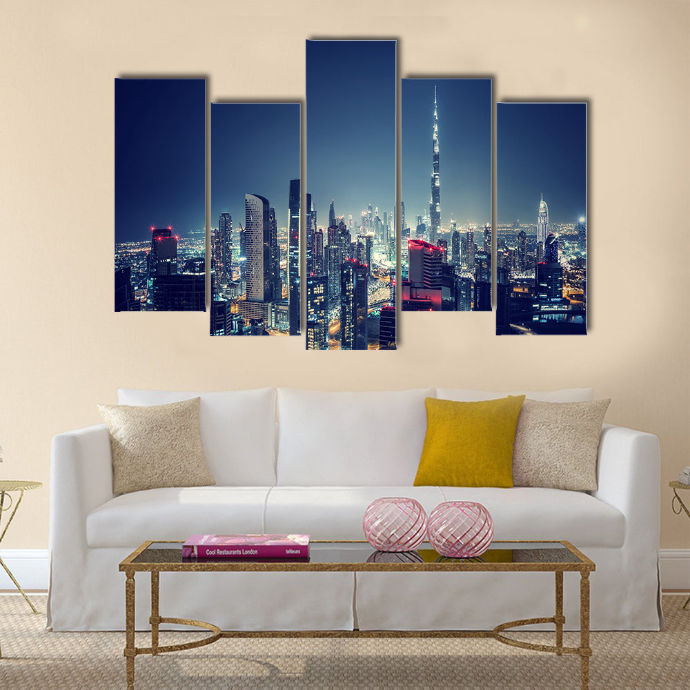 Beautiful Dubai cityscape multi panel canvas wall art