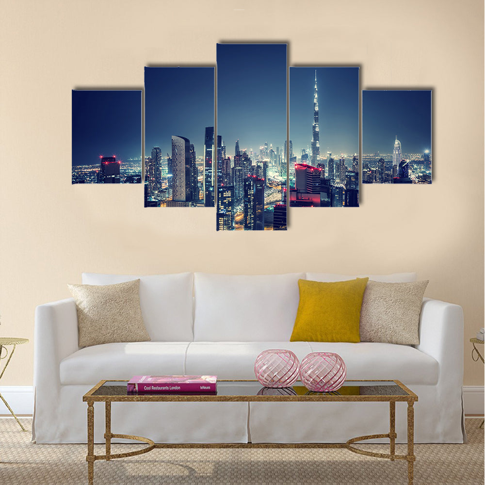 Beautiful Dubai cityscape multi panel canvas wall art