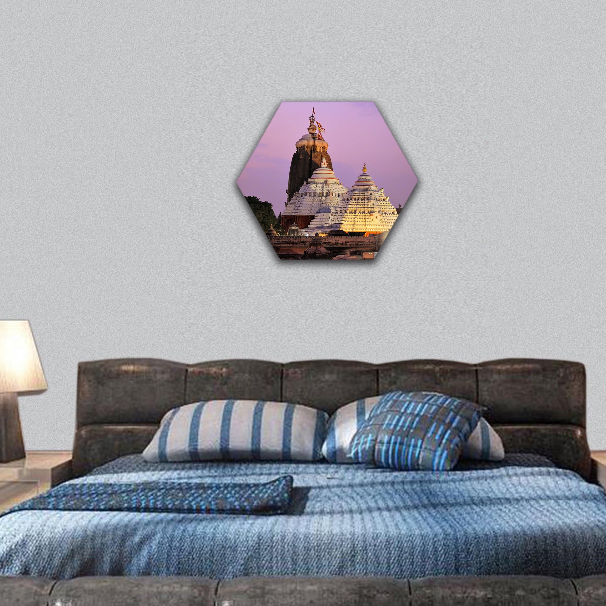 Jagannath Temple India hexagonal canvas wall art