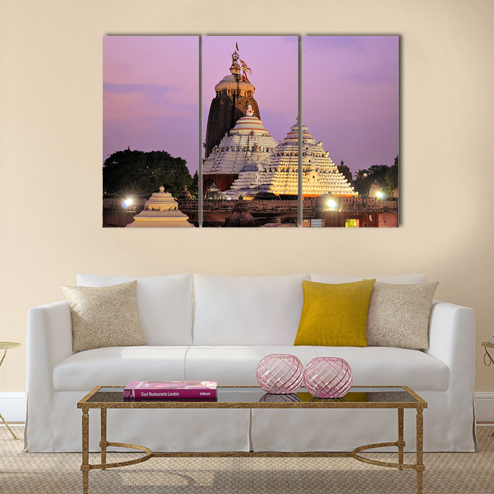 Jagannath Temple in Puri, 12th Century, Orissa, India multi panel canvas wall art
