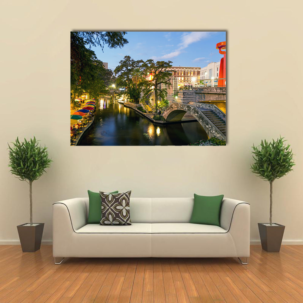 River Walk in San Antonio, Texas multi panel canvas wall art