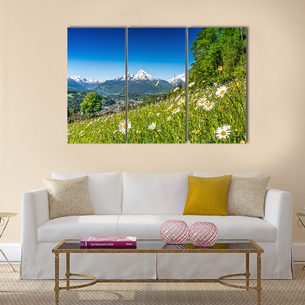Panoramic view of beautiful mountain landscape Multi panel canvas wall art