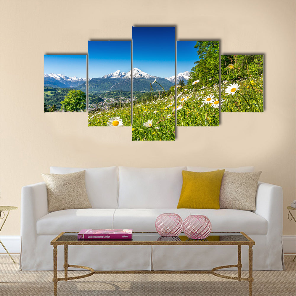 Panoramic view of beautiful mountain landscape Multi panel canvas wall art