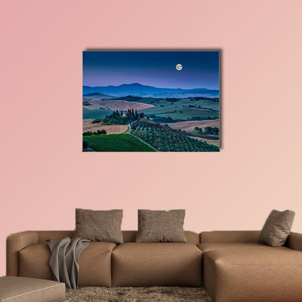 Scenic Tuscany landscape with rolling hills in Val d Orcia, wall art