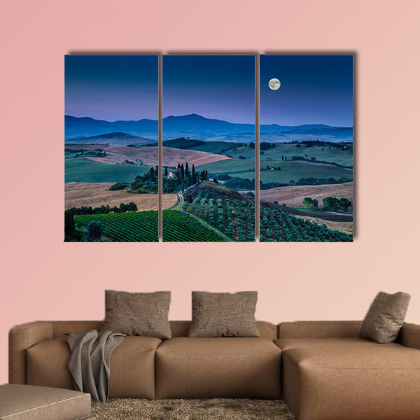 Scenic Tuscany landscape with rolling hills in Val d Orcia, wall art