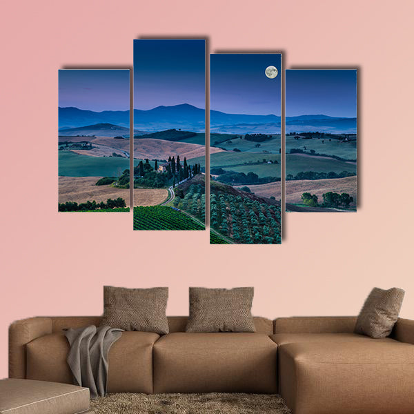 Scenic Tuscany landscape with rolling hills in Val d Orcia, wall art