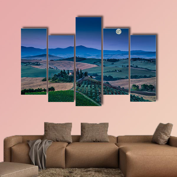 Scenic Tuscany landscape with rolling hills in Val d Orcia, wall art