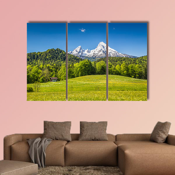 Beautiful mountain landscape in the Bavarian Alps multi panel canvas wall art