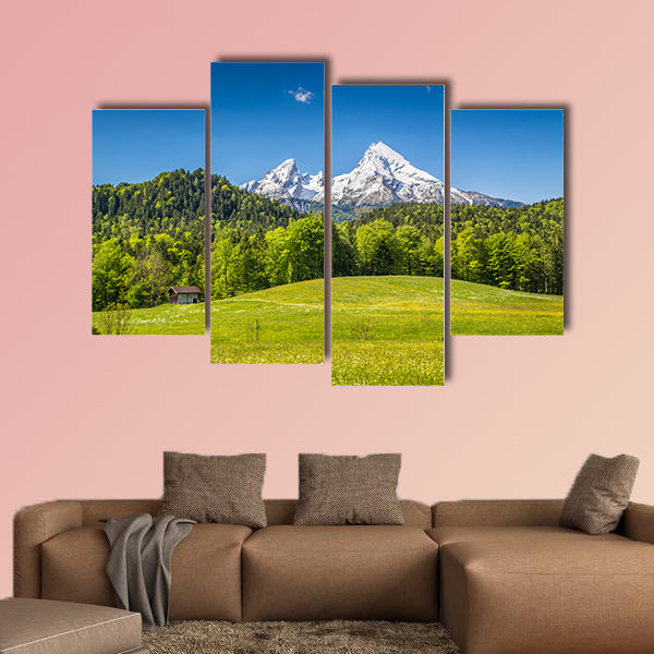 Beautiful mountain landscape in the Bavarian Alps multi panel canvas wall art