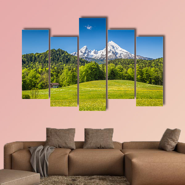 Beautiful mountain landscape in the Bavarian Alps multi panel canvas wall art