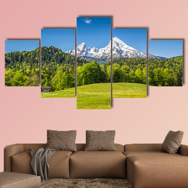 Beautiful mountain landscape in the Bavarian Alps multi panel canvas wall art