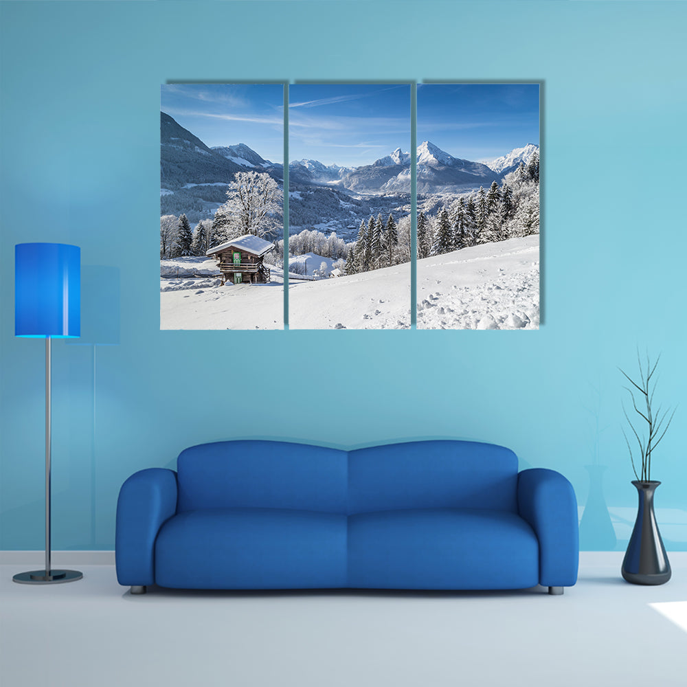 Beautiful mountain landscape in the Bavarian Alps multi panel canvas wall art
