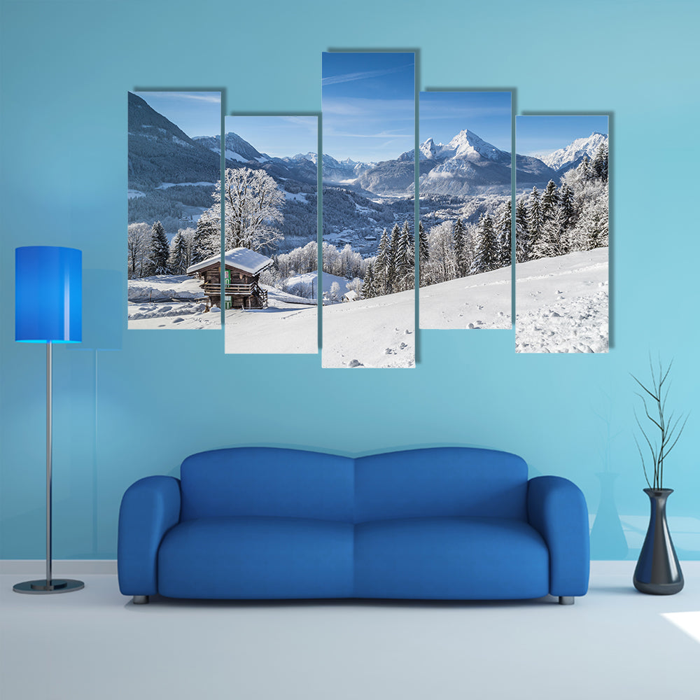 Beautiful mountain landscape in the Bavarian Alps multi panel canvas wall art