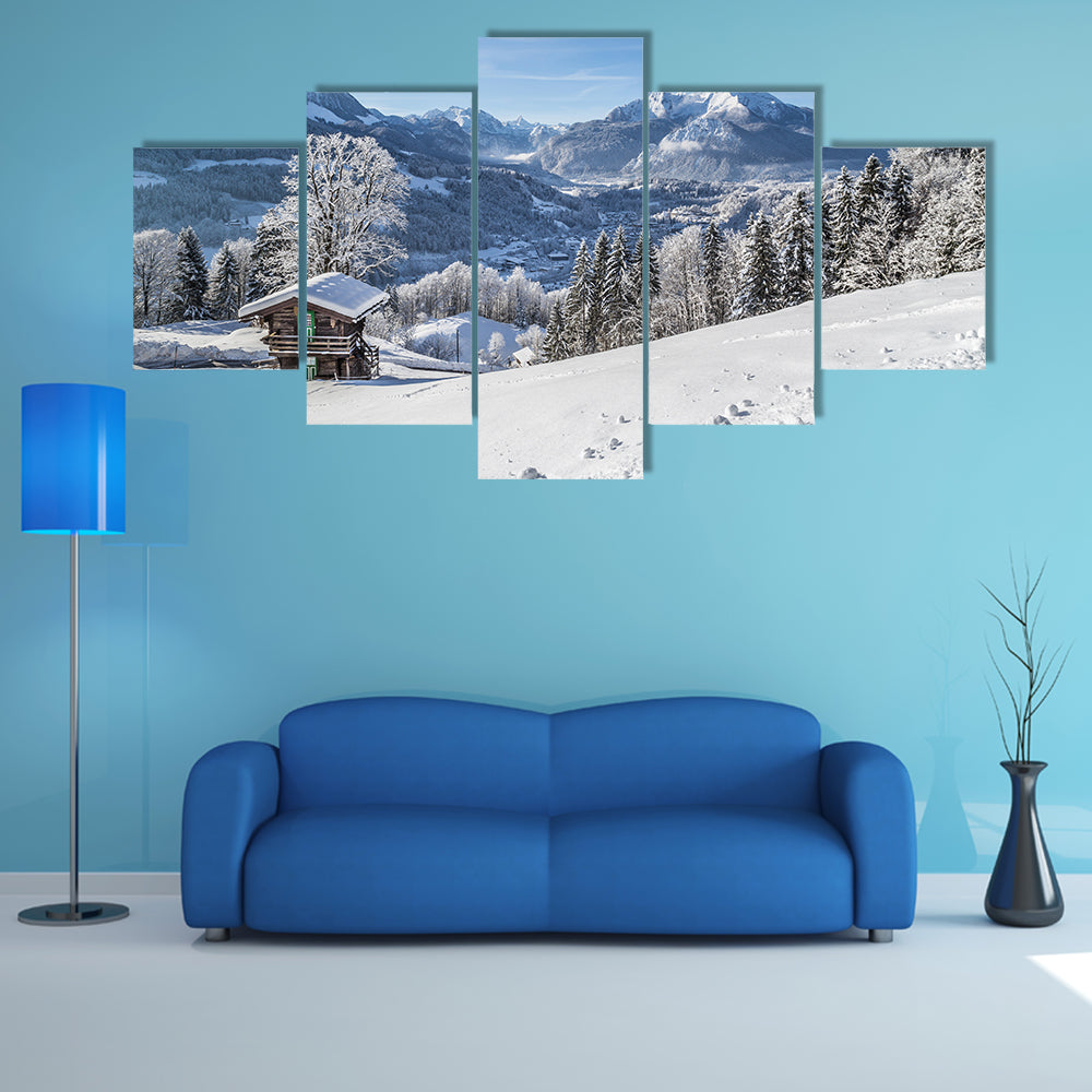 Beautiful mountain landscape in the Bavarian Alps multi panel canvas wall art