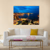 Aerial View on Saint Julien and Spinola Bay at Dawn Malta, Multi Panel Canvas Wall Art