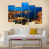 Aerial View on Saint Julien and Spinola Bay at Dawn Malta, Multi Panel Canvas Wall Art