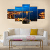 Aerial View on Saint Julien and Spinola Bay at Dawn Malta, Multi Panel Canvas Wall Art