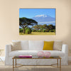 Snow on top of Mount Kilimanjaro in Amboseli Multi Panel Canvas Wall Art