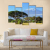 Snow on top of Mount Kilimanjaro in Amboseli Multi Panel Canvas Wall Art