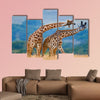  Two giraffe dance with each other, Kenya, Masai Mara multi panel canvas wall art