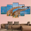  Two giraffe dance with each other, Kenya, Masai Mara multi panel canvas wall art