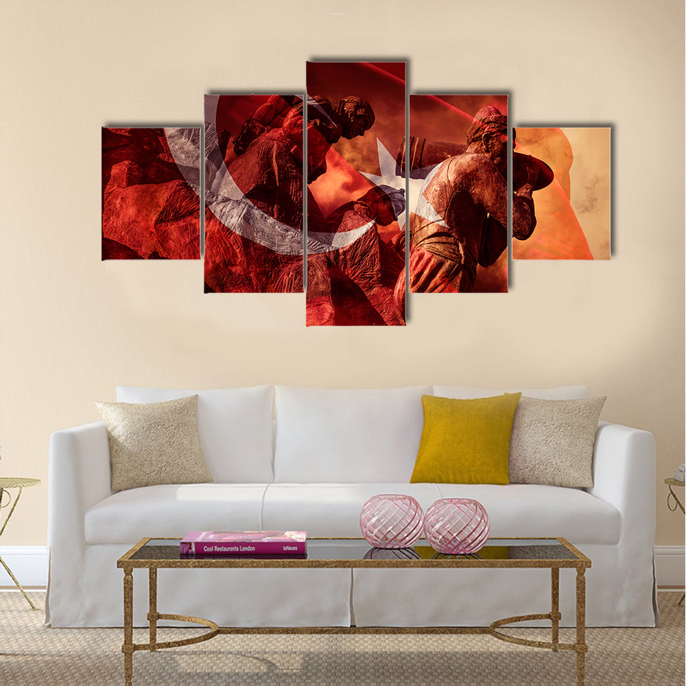 Great Turkish flag Multi panel canvas wall art