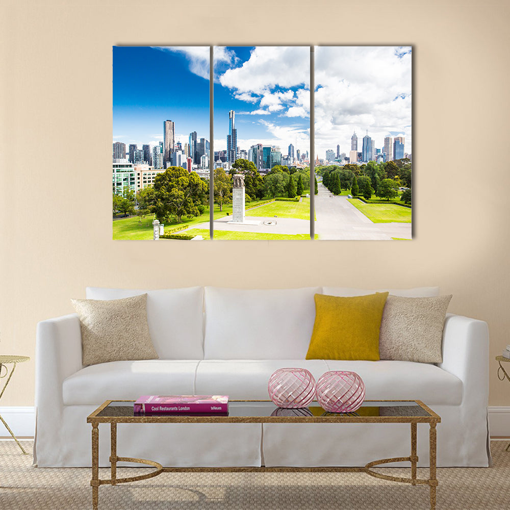 The beautiful view of Melbourne CBD multi panel canvas wall art