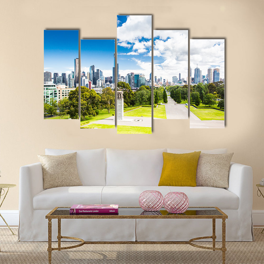 The beautiful view of Melbourne CBD multi panel canvas wall art