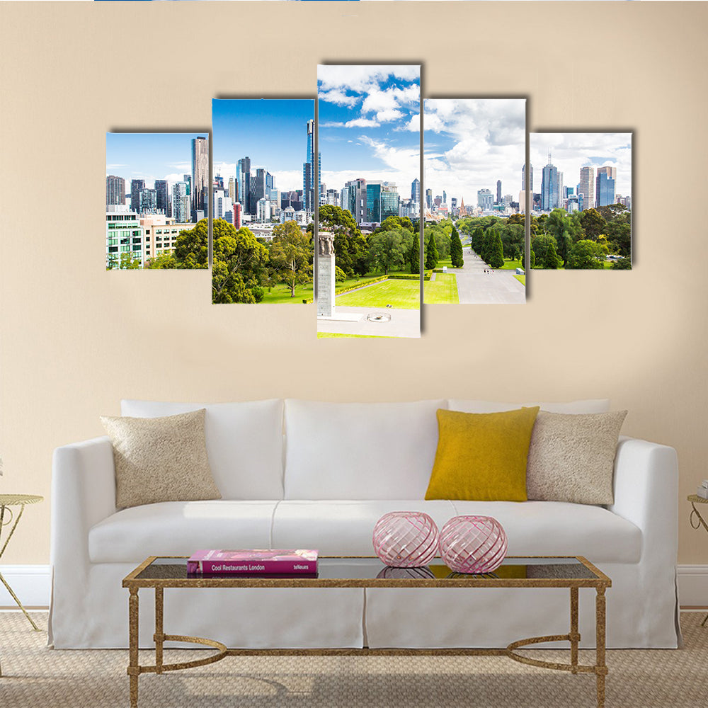 The beautiful view of Melbourne CBD multi panel canvas wall art
