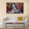 Beautiful waterfall in autumn forest. Silver Stream Waterfall Multi Panel Canvas Wall Art