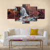 Beautiful waterfall in autumn forest. Silver Stream Waterfall Multi Panel Canvas Wall Art