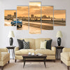 The sun setting over the city of Havana Multi panel canvas wall art