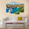 Precious apartments and harbor with luxury yachts in the bay,Monte Carlo,Monaco,Europe Multi panel canvas wall art