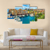 Precious apartments and harbor with luxury yachts in the bay,Monte Carlo,Monaco,Europe Multi panel canvas wall art