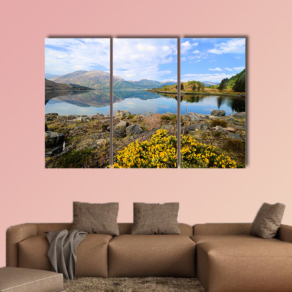 View of the lochs and highlands of Scotland during early spring wall art