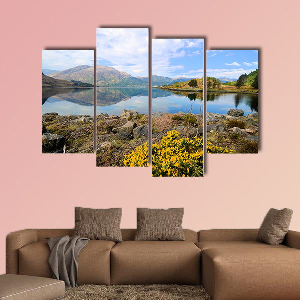 View of the lochs and highlands of Scotland during early spring wall art