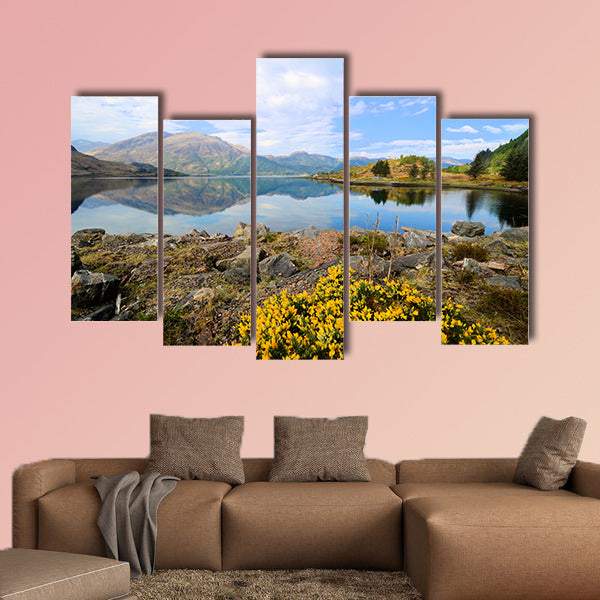 View of the lochs and highlands of Scotland during early spring wall art