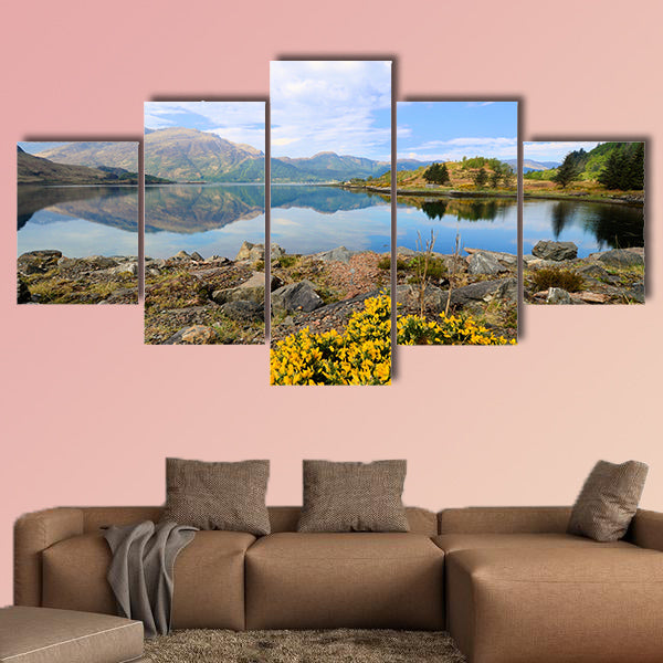 View of the lochs and highlands of Scotland during early spring wall art