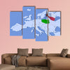 3D map of Europe with flag of Poland multi panel canvas wall art