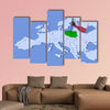 3D map of Europe with flag of Poland multi panel canvas wall art