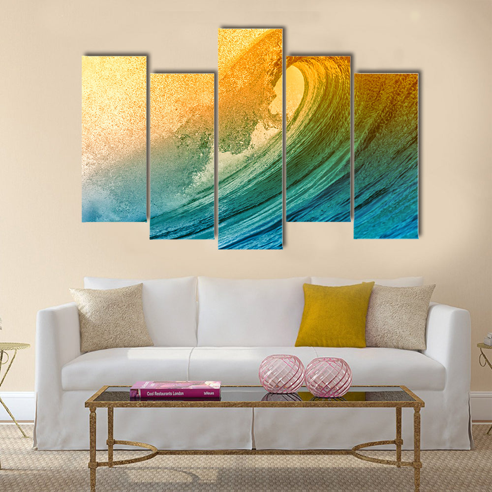 Beautiful Blue Ocean Wave Multi Panel Wall Art Multi Panel Canvas Wall Art