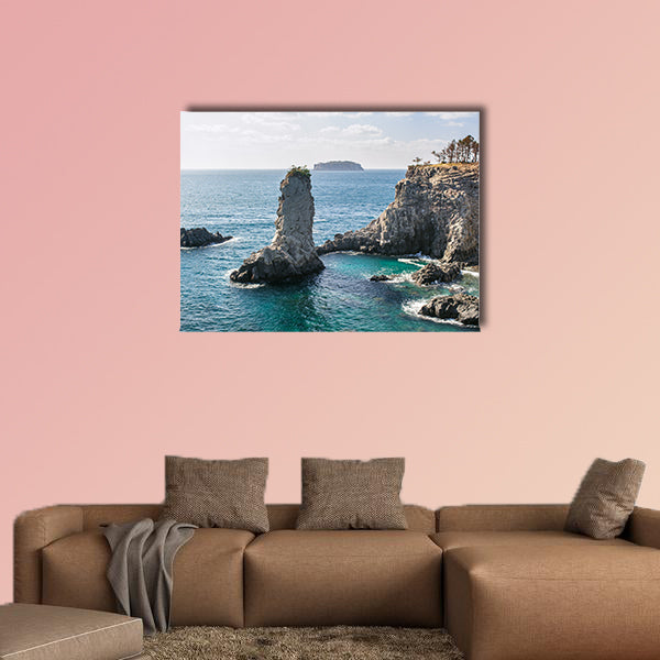 Oedolgae, 20-meter tall pillar shaped Rock in Jeju island wall art